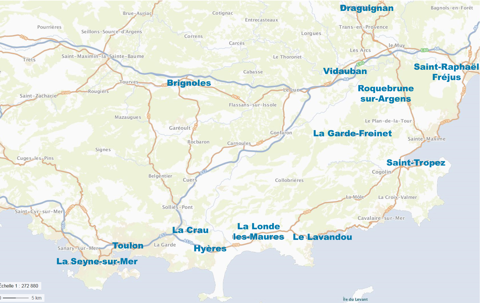 Carte des clubs du Var